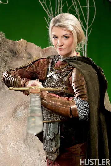 Thick Blonde Strips Out of Medieval Cosplay and Spreads