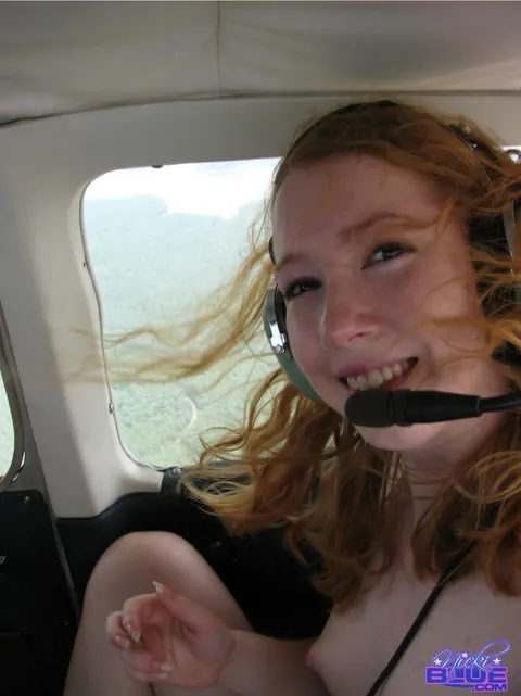 Nicki Blue: Pale Redhead PAWG Strips Naked in a Helicopter – photo 4 of 20