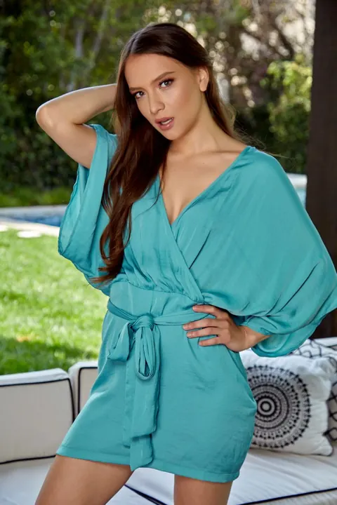 Izzy Lush: Brunette PAWG Strips Out of Her Bikini on the Patio Sofa – photo 1 of 12