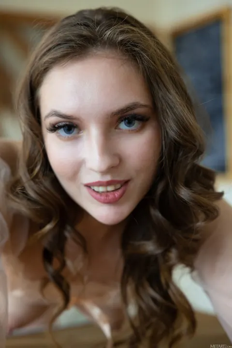 Curly Brunette Spreads Her Legs in the Kitchen – photo 9 of 21