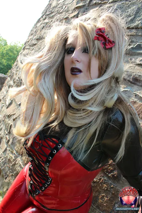 Thick Blonde MILF in Latex and High Heels Poses at Castle Ruins – photo 12 of 16