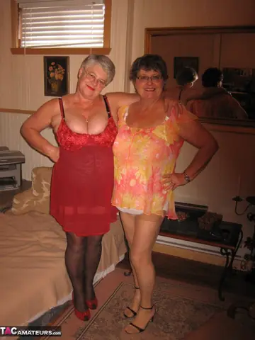 Curvy Mature Lesbians Kiss and Strip Out of Their Lingerie in the Bedroom