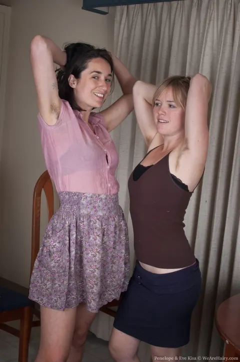 Eve Kisa: Pale Hairy Blondes in Skirts Finger and Lick Each Other – photo 3 of 21