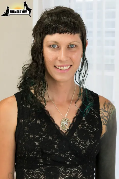 Trans Woman Stands Nude and Displays Her Body for the Camera – photo 2 of 16