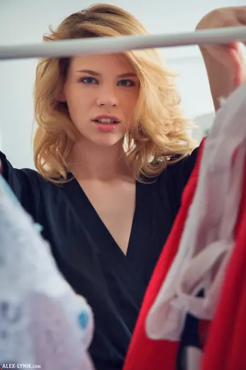 Crystal Maiden – Short-Haired Blonde Strips Out of Her Bikini and Panties in the Dressing Room