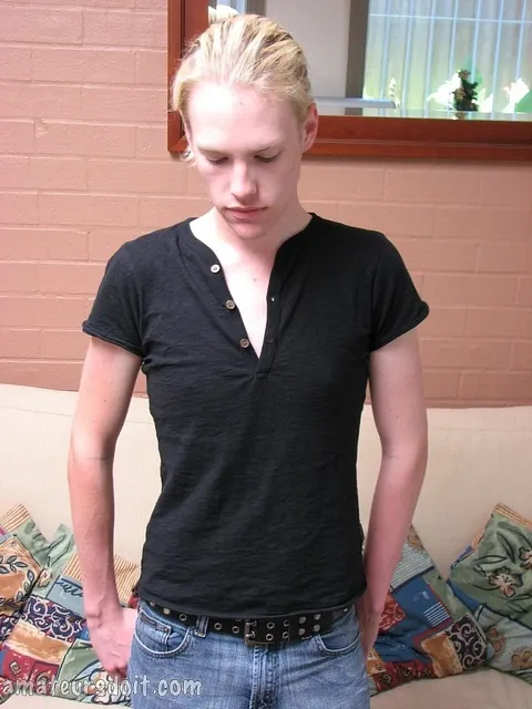 Blonde Man Strokes His Cock and Fucks Himself with a Dildo – photo 1 of 21