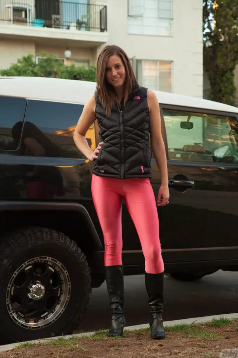 Harmony Gaston: Brunette PAWG Strips Out of Her Yoga Pants and Boots Outdoors – photo 1 of 11