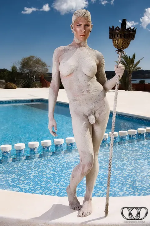 Trans Woman Strips Off Her Top and Poses Nude Outdoors – photo 8 of 12