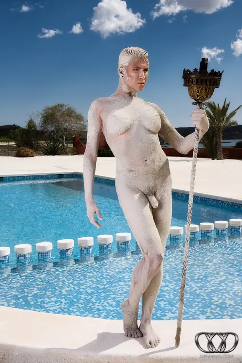 Trans Woman Strips Off Her Top and Poses Nude Outdoors – photo 9 of 12