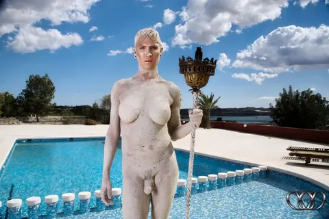 Trans Woman Strips Off Her Top and Poses Nude Outdoors – photo 7 of 12