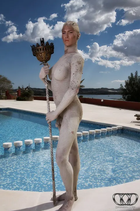 Trans Woman Strips Off Her Top and Poses Nude Outdoors – photo 3 of 12