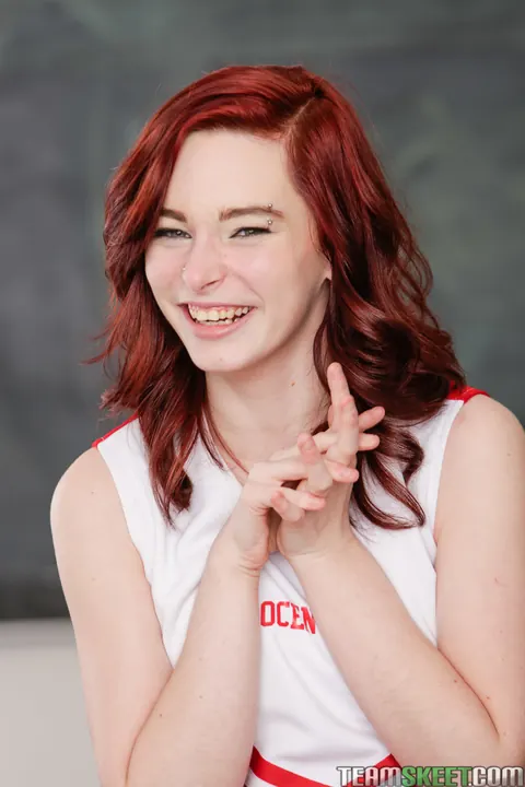 Trinity May: Petite Pale Redhead Strips and Spreads Her Pussy – photo 1 of 21