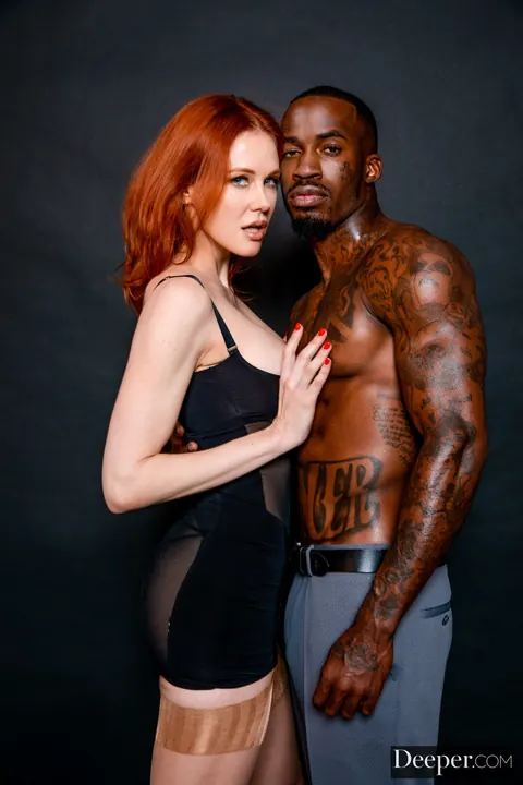 Maitland Ward: Tall Redhead MILF in Stockings Takes Interracial Anal Doggy – photo 6 of 20