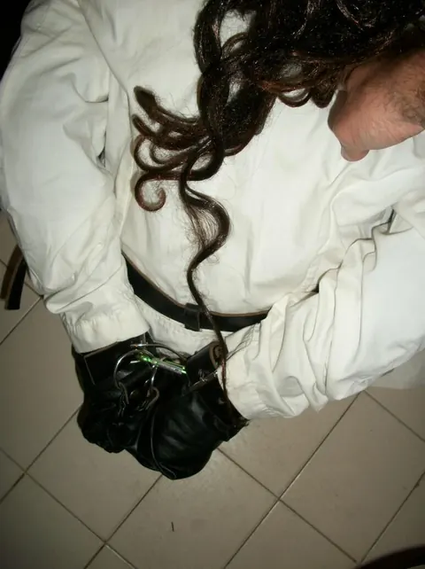 Busty Curvy Brunette Restrained in Lingerie During Outdoor Bondage – photo 3 of 14