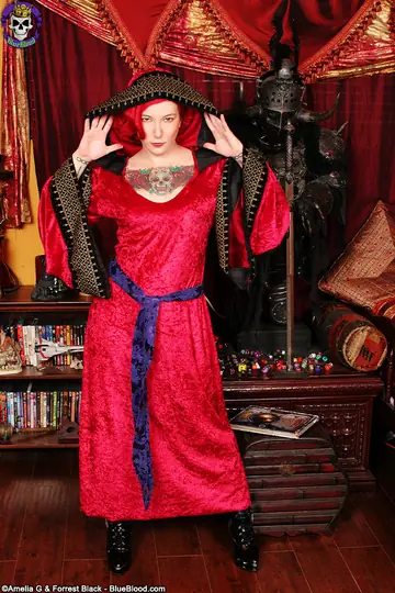 PAWG Redhead in Costume and Heels Strips and Spreads Her Ass