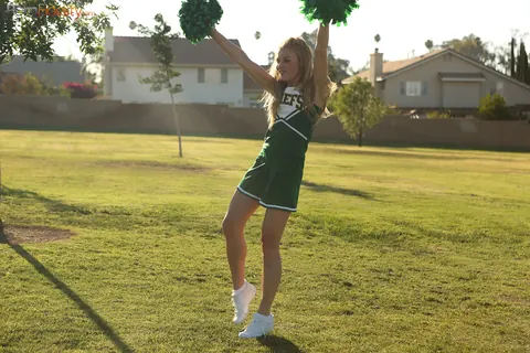 Nicole Clitman: Petite Tattooed Blonde in Glasses and Uniform Has Group Sex Outdoors – photo 14 of 17