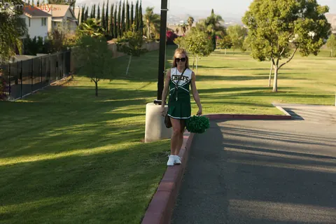 Nicole Clitman: Petite Tattooed Blonde in Glasses and Uniform Has Group Sex Outdoors – photo 16 of 17