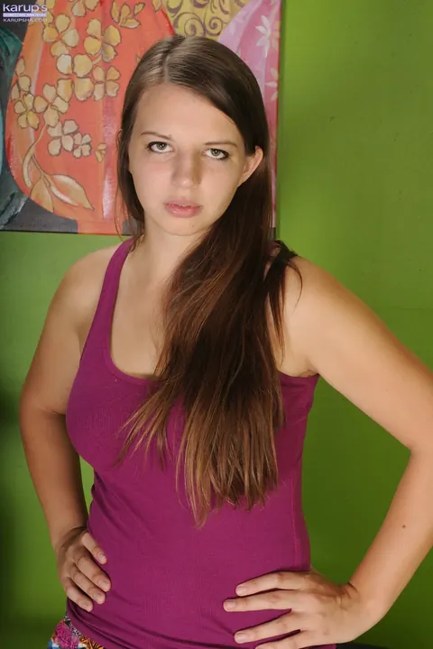 Woman Pulls Panties Aside and Spreads Her Shaved Pussy – photo 1 of 21