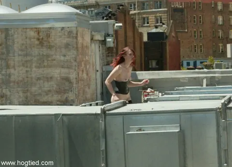 Kendra James: Redhead MILF in Handcuffs Spreads Her Legs Outdoors – photo 12 of 19