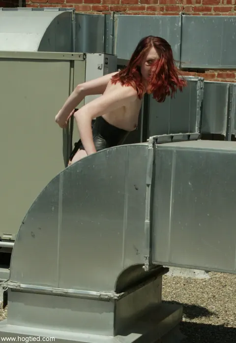 Kendra James: Redhead MILF in Handcuffs Spreads Her Legs Outdoors – photo 11 of 19