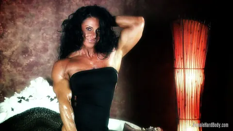 Debbie Bramwell: Curvy Brunette MILF Poses in Panties and Flexes Her Muscles – photo 3 of 14