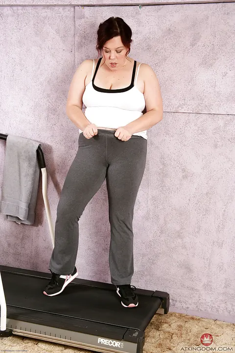 BBW MILF Pulls Yoga Pants Aside to Show Her Hairy Pussy – photo 2 of 16