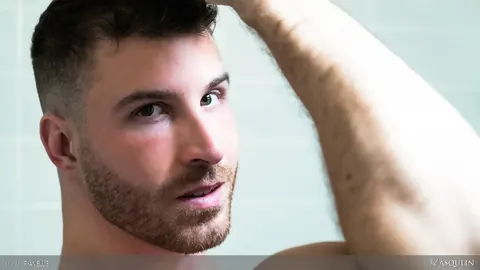 Guy Strips Nude and Shows His Ass and Cock in the Bathroom – photo 1 of 18