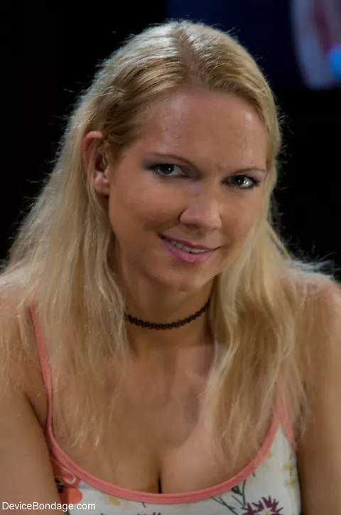 Rain DeGrey: Tall Blonde MILF with Big Tits Poses in Device Bondage – photo 2 of 21