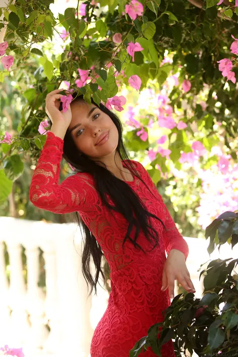 Venice Lei: Tall Black-Haired Babe Strips Out of Her Dress Outdoors in High Heels – photo 3 of 20