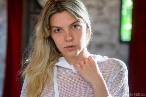 Mischa Wren: Blonde in Panties Shows Her Full Bush and Toys Her Ass – photo 1 of 10