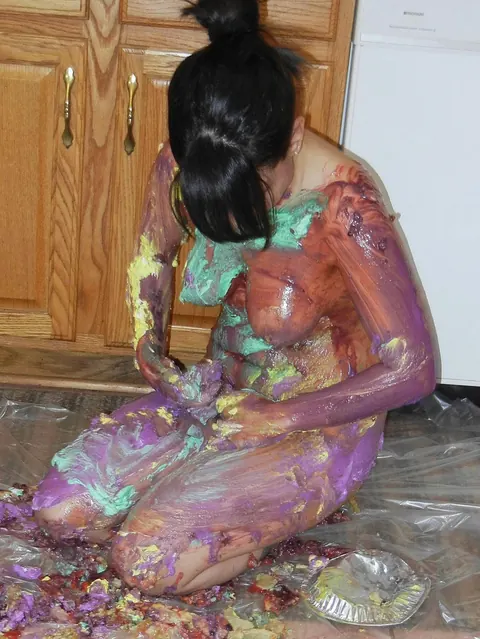 Cristal Cortez: Latina MILF Smears Cream on Her Body in the Kitchen – photo 12 of 21
