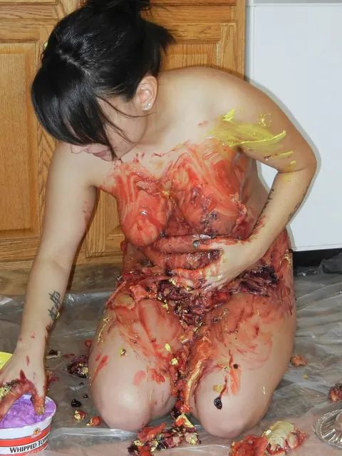 Cristal Cortez: Latina MILF Smears Cream on Her Body in the Kitchen – photo 6 of 21