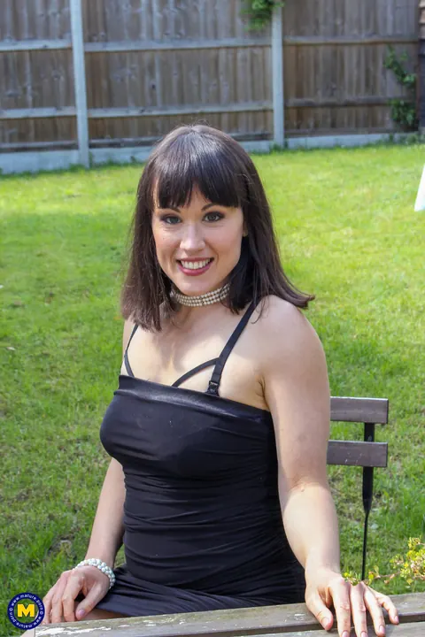 Lucy Love: Petite Brunette MILF Flashes Her Big Tits and Ass Outdoors – photo 8 of 20