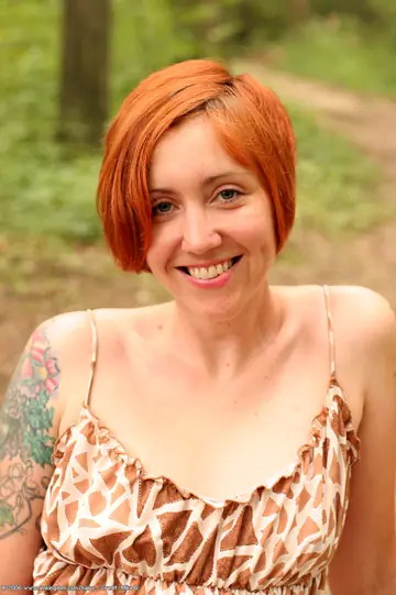Hairy Woman Strips Naked and Poses to Show Her Bush