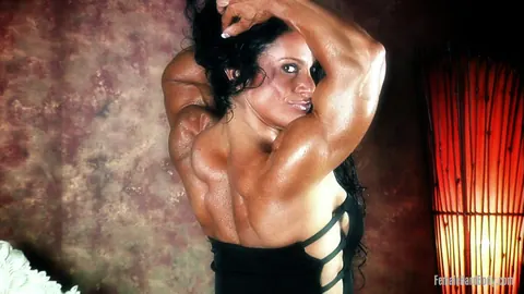 Debbie Bramwell: Thick Brunette MILF Flexes Her Muscles and Big Ass in a Bikini and Dress – photo 5 of 21