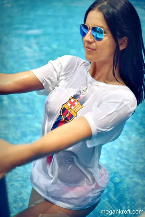 Megan Kroft: PAWG Brunette in Glasses Flashes Her Tits and Ass by the Pool – photo 5 of 15