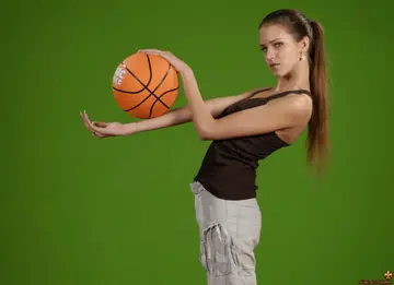 Silvie Deluxe – Tall Czech Brunette Poses Nude with a Basketball Showing Her Natural Tits
