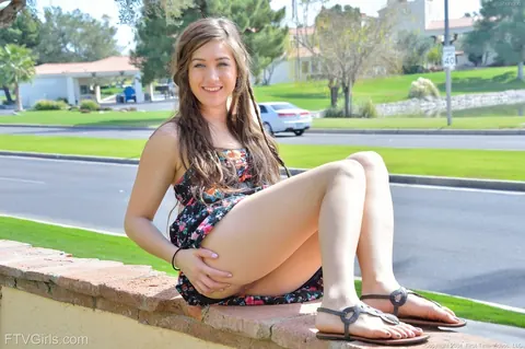 Brunette Spreads Her Ass and Toys Her Pussy Outdoors in a Skirt – photo 16 of 16