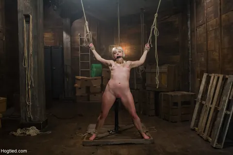 Elyssa Greene: Petite Blonde Bound in Restraints Showing Her Small Natural Tits – photo 18 of 21