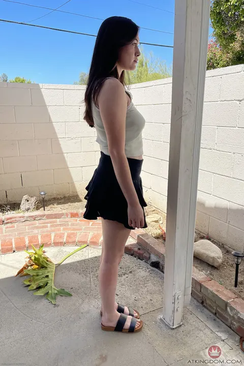 Petite Brunette Undresses to Show Her Big Ass – photo 1 of 20
