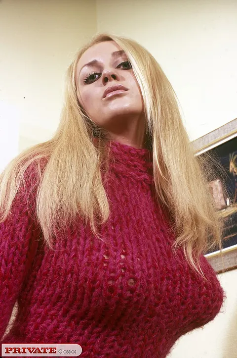 Busty Blonde Fucks, Then Masturbates Hairy Bush on the Sofa – photo 1 of 13