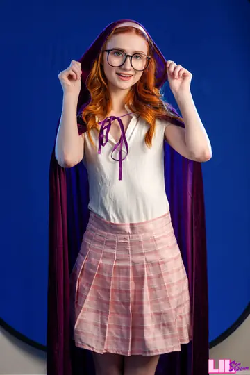 Scarlet Skies – Slim Redhead in Glasses Gives a Blowjob and Takes Anal Doggy Style