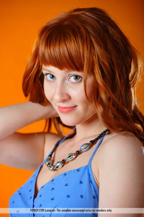 Pale Redhead with Big Tits Strips and Spreads Her Hairy Pussy – photo 2 of 16