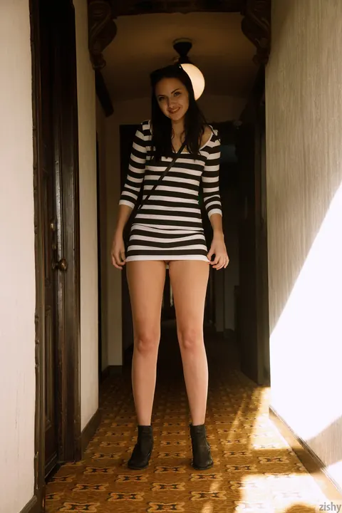 Paula Swenson: Tall Short-Haired Brunette Spreads Her Legs in Sheer Attire – photo 11 of 12