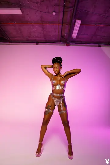 Slim Ebony Brunette Undresses to Show Her Big Black Booty