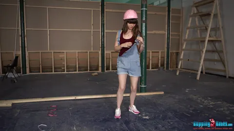 Helen White: British Brunette Strips Out of Her Uniform at Construction Site – photo 5 of 16