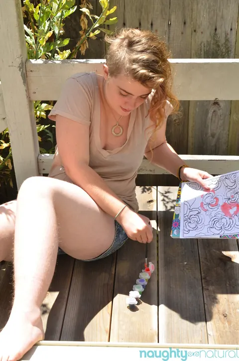 Outdoor Amateur Redhead Rubs Her Hairy Pussy – photo 3 of 20