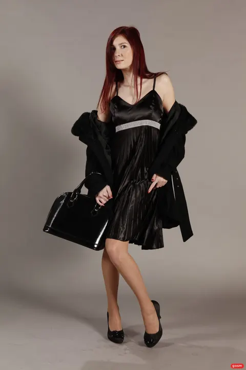 Kate Gold: Czech Redhead Poses in Stockings and Skirt Revealing Her Tits – photo 12 of 15