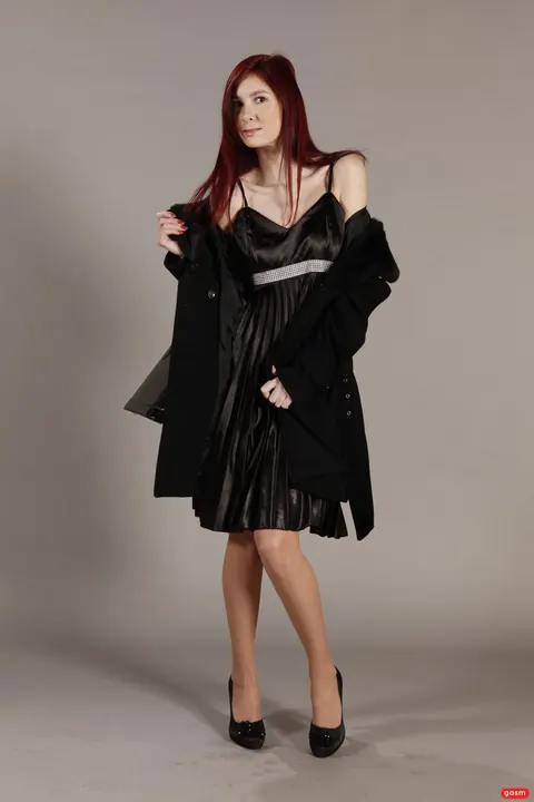 Kate Gold: Czech Redhead Poses in Stockings and Skirt Revealing Her Tits – photo 11 of 15