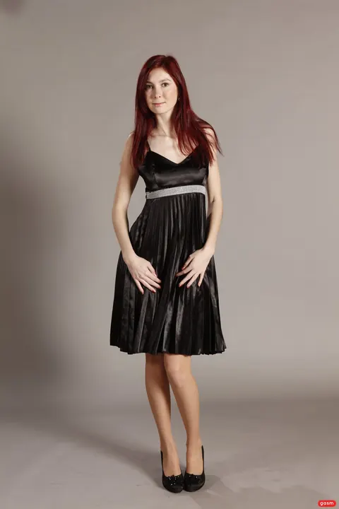 Kate Gold: Czech Redhead Poses in Stockings and Skirt Revealing Her Tits – photo 1 of 15